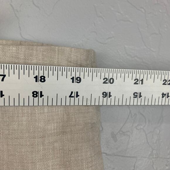 Chico's Linen Crop Wide Leg Pants Womens Size Large (2) Tan Elastic Button Hem - Picture 6 of 9